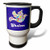 3drose White Floral Dove of Peace with Shalom Text, Flowers, Stainless Steel Travel Mug, 14-Oz