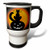 3dRose Halloween Cat on Pumpkin Travel Mug, 14-Ounce, Stainless Steel