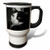 3dRose Black and White Halloween Cat Travel Mug, 14-Ounce
