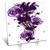3dRose dc_152804_1 A Swirl of Purple Roses and Hearts on a Purple and White Banner Desk Clock, 6 by 6-Inch