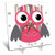 3dRose dc_61001_1 Cute Bold Striped Owl Desk Clock, 6 by 6-Inch, Pink