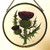 Decorative Hand Painted Stained Glass Window Sun Catcher/Roundel in a Scottish Thistle Design.
