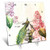3dRose dc_110312_1 Paris Peacock with Hydrangea Flowers-Desk Clock, 6 by 6-Inch