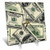 3dRose dc_63043_1 100 Dollar Bill Pattern Desk Clock, 6 by 6-Inch