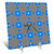 3dRose dc_65665_1 Cute Gray and Blue Squares Pattern-Desk Clock, 6 by 6-Inch