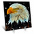 3dRose dc_97853_1 Fractal Color Outlined Bald Eagle-Desk Clock, 6 by 6-Inch