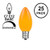 Novelty Lights 25 Pack C7 Outdoor String Light Ceramic Christmas Replacement Bulbs, Orange, C7/E12 Candelabra Base, 5 Watt