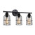 Create for Life 3-Light Industrial Bathroom Vanity Light, Black Metal Cage Wall Sconce Bathroom Lighting, Vintage Edison Wall Lamp Fixture for Mirror Cabinets, Vanity Table