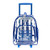 Rolling Clear Backpack Heavy Duty See Through Daypack School Bookbag Wheel Royal