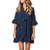 HIRIRI Mini Dress Women V Neck Cross Ruffle Polka Dot Loose Swing Casual Short T-Shirt Dress (M, Navy) HIRIRI Mini Dress Women V Neck Cross Ruffle Polka Dot Loose Swing Casual Short T-Shirt Dress (M, Navy)