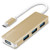 USB-C Hub, RSHTECH 4 Port USB 3.0 Hub Ultra Slim Splitter for Type C Devices (Gold)