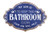 Creative Co-op Vintage Metal Bathroom Decorative Wall Sign, Distressed Blue