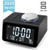 ?Upgraded?Digital Alarm Clock, with FM Radio, Dual USB Charging Ports, Temperature Detect, Dual Alarms, Snooze, 5-Level Brightness Dimmer, Batteries Operated, for Bedroom, Small Sleep Timer