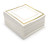 GLAM Cocktail Napkins Gold Trim, 100 Pack - 5x5 Inches Wedding Napkins, Paper - 5x5 Gold Napkins, Disposable - Party Napkins, White and Gold - Beverage Napkins, Gold Rim