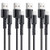 USB C Cable Fast Charging, Pofesun (4Pack 6ft) Type C Cable Fast Charger Cables Nylon Braided USB-C Charging Cable Compatible for Galaxy S8 S9 S10 plus/Note 8 9 10,LG G5 G6 V20 V30,Moto Z,Pixel(Black)