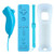 Wii Nunchuck Remote Controller with Motion Plus Compatible with Wii and Wii U Console | Wii Remote Controller with Shock Function (Blue)