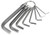 Performance Tool W1109C 8-Piece SAE Hex Key Wrench Set