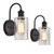 Cuaulans Industrial 2 Pack Glass Wall Lamps Sconce Light, Black Wall Sconce Bubble Glass Shade Wall Lighting Fixture for Bathroom Bedroom Hallway