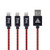 3Pack Lightning Cable, Iasg Lightning to Reversible USB Cable -Apple MFi Certified- Nylon Braided with Aluminum Housing Syncing and Charging Cord for iPhone iPad iPod -3.3 Feet(1 Meter)- Red and Black