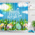 LB Happy Easter Shower Curtain Colorful Eggs Flowers in Grass Artwork Spring Festival Shower Curtains for Bathroom,Waterproof Fabric 72x72 Inch with Hooks
