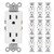 [10 Pack] BESTTEN Decorator Wall Receptacle Outlet, Non-Tamper-Resistant, 15A/125V/1875W, UL Listed, White