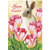 Morigins Bunny Tulip Decorative Spring Easter Cute Rabbit Flower House Flag 28x40 Inch