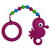 Baby Teething Toys by Nummy Beads Magenta Seahorse with Ring Silicone Teether