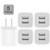 Power-7 USB Wall Charger, 5-Pack 2.1A/5V Dual Port USB Cube Power Adapter Charger Plug Charging Block Compatible with iPhone 11/Xs Max/XR/X/8/8 Plus/7/6S/6 Plus, Samsung, LG, Moto, Android Cell Phones