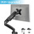 MOUNTPRO Single Monitor Desk Mount - Articulating Gas Spring Monitor Arm, Removable VESA Mount Desk Stand with Clamp and Grommet Base - Fits 13 to 27 Inch LCD Computer Monitors, VESA 75x75, 100x100
