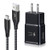 Qihop Adaptive Fast Charging USB Wall Charger and 6Ft USB Type C Charger Cable Fast Charger Kit Compatible with Samsung Galaxy S10/S10+/S9/S9+/S8/S8+ Note 8/Note 9 and More - Black