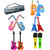 Beauy Girl Inflatable Rock Star Toy Set, 11 Pack Random Color Inflatable Party Props, 2 Inflatable Microphones, 2 Electric Guitar, 2 Bass Guitar, 2 Inflatable Trumpet, 2 Saxophone, 1 Inflatable Keyboard Piano for Party Decorations 80s 90s inflatable props