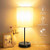 Table Lamp Touch Control, 3 Way Dimmable Bedside Lamp, 2 Fast USB Charging Ports Touch Lamp Desk Lamp, AC Outlet Modern Nightstand Lamp for Bedroom Living Room Office(LED Bulb Included)
