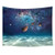 JAWO Space Decor Tapestry Wall Hanging, Creative Ocean Bottom Beach and Cosmic Planet, Polyester Fabric Wall Tapestry for Home Living Room Bedroom Dorm Decor 80W X 60L Inches