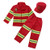 ranrann Kids Boys Girls Fireman Costume Firefighter Role Play Outfit Reflective Zipper Closure Jacket Pants Hat set Red 5-6