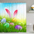 Happy Easter Shower Curtain, Spring Grassland Rabbit and Easter Eggs Bath Curtains, Durable Waterproof Shower Curtain for Bathroom