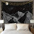 Sevenstars Mountain Tapestry Moon Star Tapestry Starry Night Sky Tapestry Black and White Mountains Tapestry for Room
