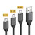 Micro USB Cable [3-Pack] Android Phone Charger Nylon Braided Data Sync Fast Charging Cords for Samsung Galaxy S6 S7 J7 Note 5, LG, Kindle, Xbox, PS4 and More (Black)