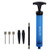 Skoloo 10" Portable Hand Air Ball Pump Inflator Kit with Needle, Nozzle, Extension Hose for Soccer Basketball Football Volleyball Water Polo Rugby Exercise Sports Ball Balloon Swim Inflatables, Blue