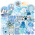 100Pcs Blue Vsco Stickers for Hydro Flask, Cute Aesthetic Sticker Stuff,Waterproof Fashion Stickers for Teens, Water Bottle,Laptop,Phone,Skateboard Durable Vinyl Decal