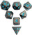 MicoYuan D&D Polyhedral Metal Game Dice Blue Numbers 7pcs Set of D4 D6 D8 D10 D12 D20
