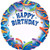 Anagram International 1579201 Happy Birthday Streamer Personalized Foil Balloon, 18", Multicolor