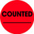 Tape Logic TLDL1270 Labels,"Counted_", 2" Circle, Fluorescent Red, 1 Roll of 500 Labels