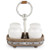 Mud Pie 4514009 Ceramic Salt and Pepper Set in Wood Caddy, White