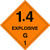 Partners Brand PDL5090 Tape Logic Labels,"1.4 - Explosive - G 1", 4" x 4", Orange/Black (Pack of 500)