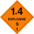 BOX USA BDL5091 Tape Logic Labels,"1.4 - Explosive - S 1", 4" x 4", Orange/Black (Pack of 500)