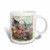 3dRose 167135_1 Pretty Sparrows In A Beautiful Basket Of Roses Ceramic Mug, 11 oz, White