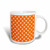 3dRose Orange and White Polka Dot Print Ceramic Mug, 11-Ounce