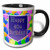 3dRose 173077_4 Balloons With Purple Banner Happy 40Th Birthday Two Tone Mug, 11 oz, Black
