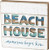 Primitives by Kathy Hand Lettered Slat Wood Box Sign, 12 x 12-Inches, Beach House Memories Begin Here