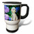 3dRose Adorable Bichon Frise Puppy Among Hydrangeas Stainless Steel Travel Mug, 14-Ounce